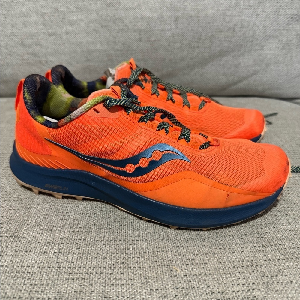Saucony women Vibrant Orange and Blue Athletic Shoes